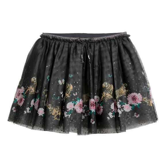 H&M‎ Girls Whimsigoth Floral Tiger Balletcore Glittery Tulle Mini Skirt 8-10Y - Picture 1 of 8